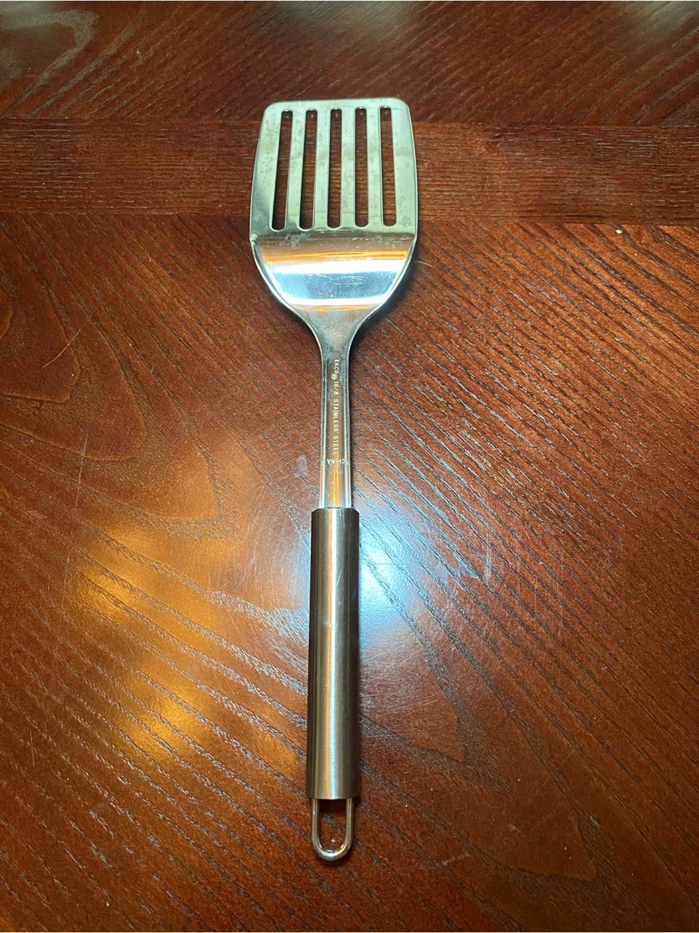 EKCO Stainless Steel Slotted Turner and Slotted Serving Spoon - Silver 18/8,